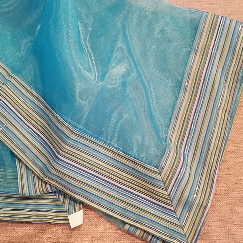 NWOT Blue Organza Table Topper 54" Square